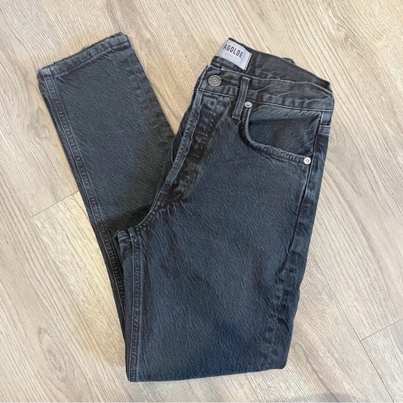 Free ship - AGOLDE Jeans Jamie Straight Leg High Rise Ankle Crop Denim Size 23 - Picture 4 of 12